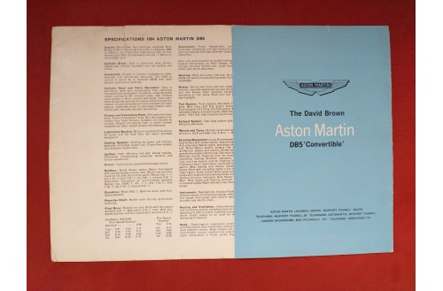 Aston Martin DB5 Brochure 1964